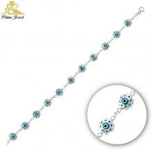 Gümüş Nazar Boncuklu  Bilezik/Bileklik     