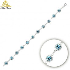 Gümüş Nazar Boncuklu  Bilezik/Bileklik     