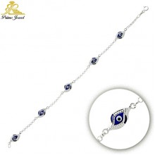 Gümüş Nazar Boncuklu  Bilezik/Bileklik     