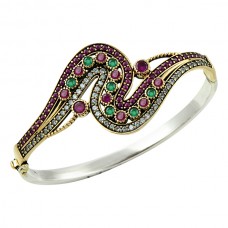 Gümüş Otantik Taşlı Biezik /Bileklik