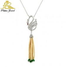 Gümüş Zirkon  Taşlı Kolye