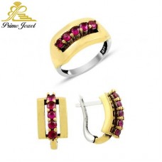 Gümüş Otantik Taşlı Set