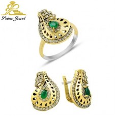 Gümüş Otantik Taşlı Set