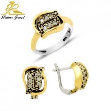 Gümüş Otantik Taşlı Set