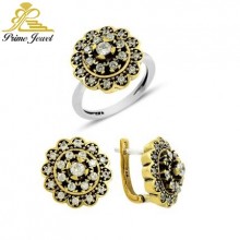 Gümüş Otantik Taşlı Set