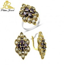 Gümüş Otantik Taşlı Set