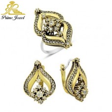 Gümüş Otantik Taşlı Set