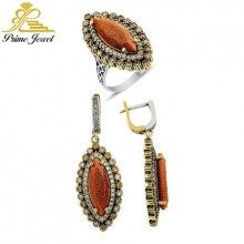 Gümüş Otantik Taşlı Set