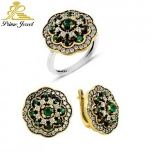 Gümüş Otantik Taşlı Set