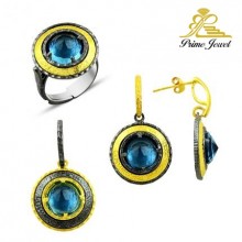 Gümüş Otantik Taşlı Set