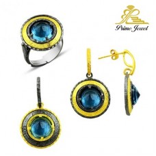 Gümüş Otantik Taşlı Set