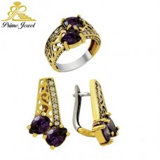 Gümüş Otantik Taşlı Set