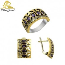 Gümüş Otantik Taşlı Set