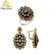 Gümüş Otantik Taşlı Set