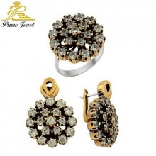 Gümüş Otantik Taşlı Set