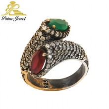 Gümüş Otantik Taşlı Yüzük