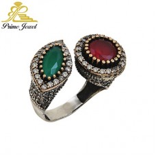 Gümüş Otantik Taşlı Yüzük