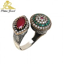 Gümüş Otantik Taşlı Yüzük