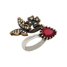 Gümüş Otantik Taşlı Yüzük