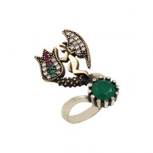 Gümüş Otantik Taşlı Yüzük