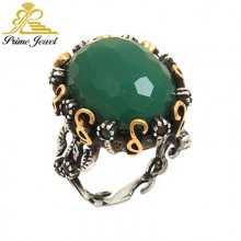 Gümüş Otantik Taşlı Yüzük